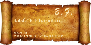 Babák Florentin névjegykártya